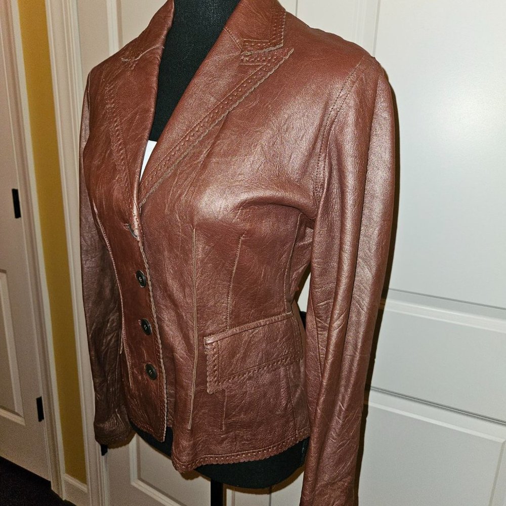 Copper Colored Leather Jacket - image 3